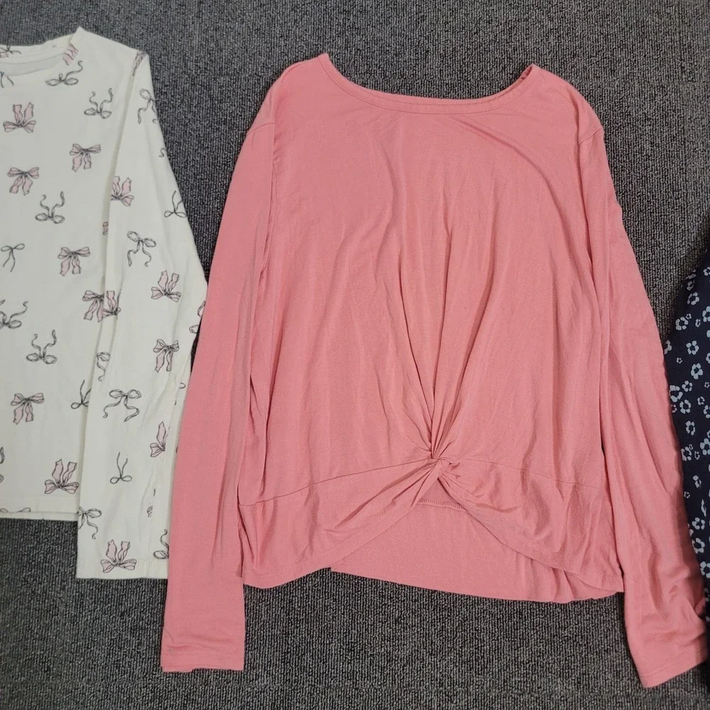 Old Navy Wonder Nation XL 14-16 Long Sleeve Tops Girls Bow Floral Twist 3pc Lot